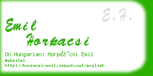 emil horpacsi business card